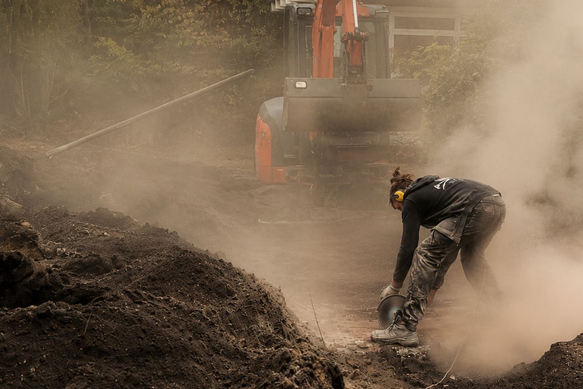 Geoffrey Ghyoot tijdens renovatiewerken