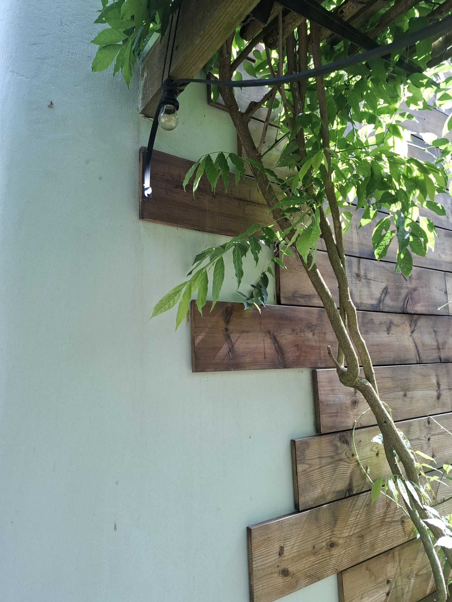 Gevel met kalkpleister gecombineerd met houten gevelbekleding