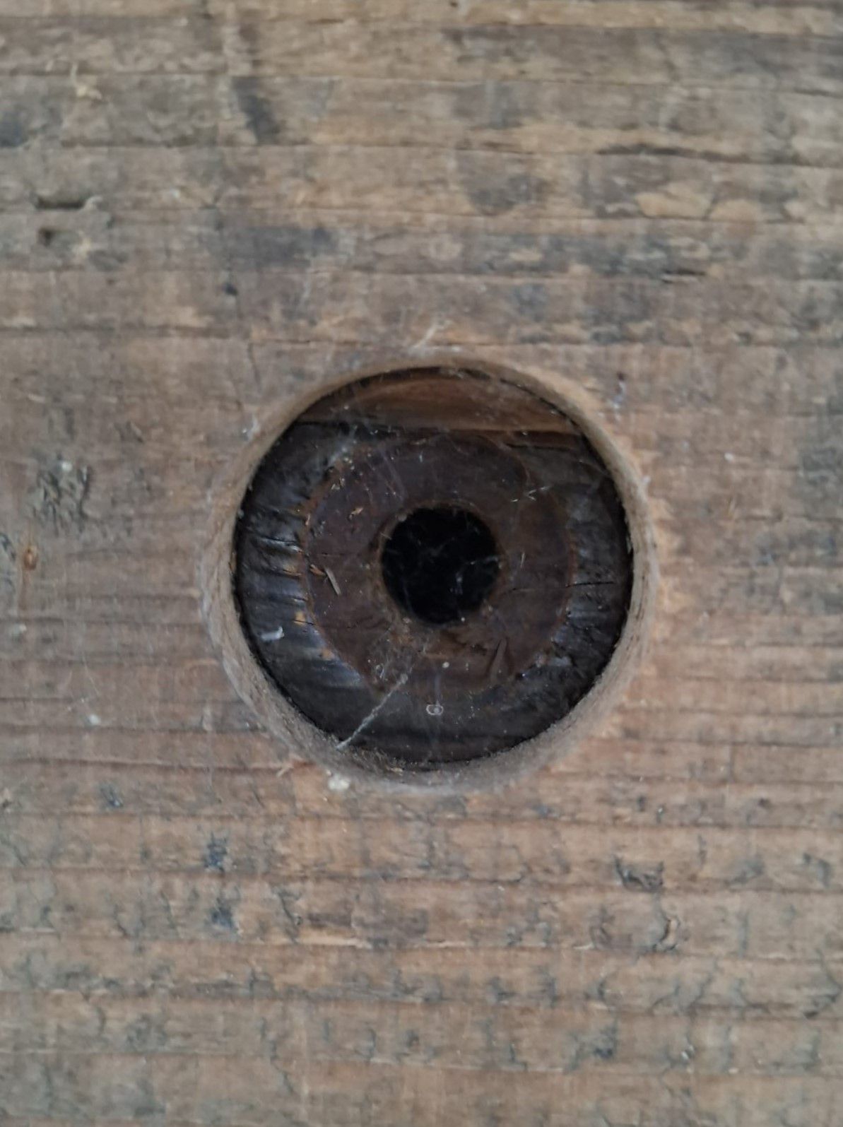 Detail van het reclaimed wood